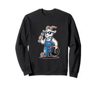 Cool Goat Mechanic With Wrench And Tire Garage Sweatshirt