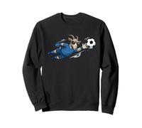 Cool Goat Soccer Goalkeeper Wearing Sunglasses Cartoon Art Sweatshirt