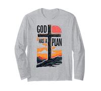 Cool God Has a Plan Jesus Christ Cross Design Men Women Kids Long Sleeve T-Shirt