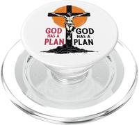 Cool God Has a Plan Jesus Christ Cross Design Men Women Kids PopSockets PopGrip for MagSafe