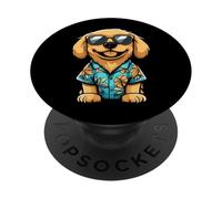 Cool Golden Retriever Dog Summer Vibes Comic PopSockets Adhesive PopGrip