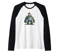 Cool Golem with Beard and Santa Hat for Boys and Girls Raglan Baseball Tee