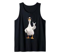 Cool Goose Rock On Funny Bird Lover Animal Graphic Hand Tank Top