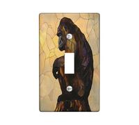 Cool Gorilla Decorative Light Switch Cover Wall Plate 1 Gang Single Toggle, Funny Fun Country Chimpanzee Electrical Faceplate for Kitchen Bathroom, Monkey Animal Switchcover Decor