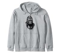 Cool Gorilla Ink Art Urban Jungle Wild Power Portrait Grunge Zip Hoodie