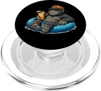 Cool Gorilla Pool Float Mascot Graphic PopSockets PopGrip for MagSafe