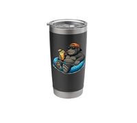 Cool Gorilla Pool Float Mascot Graphic Stainless Steel Insulated Tumbler