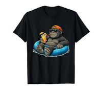 Cool Gorilla Pool Float Mascot Graphic T-Shirt