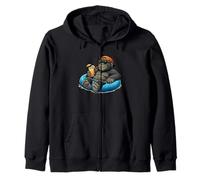 Cool Gorilla Pool Float Mascot Graphic Zip Hoodie