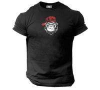Cool Gorilla T Shirt Gym Clothing Bodybuilding Training Workout Exercise Kick Boxing MMA Top (UK, Alpha, 3XL, Regular, Regular, Black)