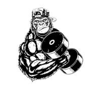 Cool Gorilla Wall Sticker Vinyl Fitness Decal Sign Workout Art Motivation Dumbbell Show Strength Home Decor Room Poster Extra Large - 89x104cm