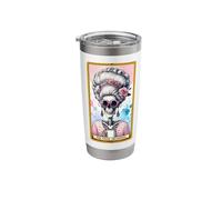Cool Grandma Tarot Card Skeleton Skelly Messy Bun Coffee Stainless Steel Insulated Tumbler