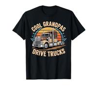 Cool Grandpas Drive Big Rig Trucks Semi Truck Lover Design T-Shirt