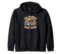 Cool Grandpas Drive Big Rig Trucks Semi Truck Lover Design Zip Hoodie