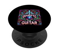Cool Grandpas Play Guitar Grandfather Guitarist Music |- PopSockets Adhesive PopGrip