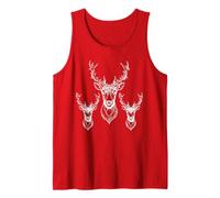 Cool Graphic Reindeer Trio Fun Festive Holiday Design Tank Top