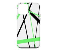 Cool Green Diagonal Lines Black Accents Case for iPhone 12 mini