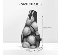 Cool Grey Baseball Printed Sling Bag Crossbody Backpack for Men Women, Versatile Casual Shoulder Chest Bag for Running Hiking Cycling Travel Work