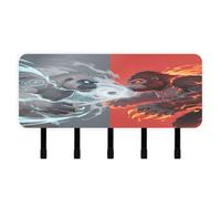 Cool Grey Red Orangutan Key Holder with Mail Organizer & 5 Self-Adhesive Hanging Decorative Wall Hook for Room Decor Living Room Hallway