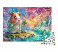 Cool Guinea Pig at A Beach Party 1000 Piece Jigsaw Puzzle Cute Guinea Pig Recycled Cardboard, Brainteasing Game 52x38cm/1000pcs