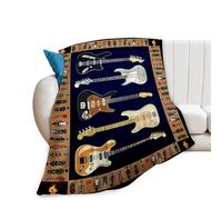 Cool Guitar Blanket Super Soft Warm Fluffy Flannel Music Throw Blanket Cozy Fuzzy Plush Bedding Blanket Gift for Boys Girls Teens Adults Couch Sofa 50"x40"