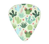 Cool Guitar Picks 12 Pack W Box Celluloid Cool Picks Cactus and Succulents Gift for Men & Women Guitarists For Acoustic Electric and Bass Guitars
