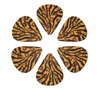 Cool Guitar Picks 6 Pack Animal Print Tiger Stripe, 0.46mm/0.71mm/0.96mm Gauges For Electric, Acoustic, Bass & Mandolin