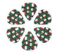 Cool Guitar Picks 6 Pack Vintage Grunge Texture Flag Of Italy, Thin, Medium, Thick For Electric Guitar, Acoustic Guitar, Bass & Ukulele