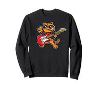 Cool Guitar Playing Cat Guitarist Rockstar Sweatshirt