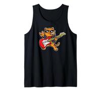 Cool Guitar Playing Cat Guitarist Rockstar Tank Top