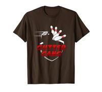 Cool Gutter Gang Bowlers Bowling for Men Women T-Shirt, Men, Brown, Medium