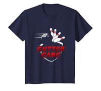 Cool Gutter Gang Bowlers Bowling for Men Women T-Shirt, Youth, Navy Blue, Large