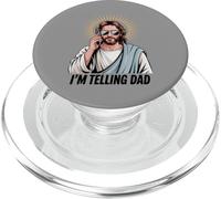 Cool Halo Holy Figure Retro Phone Call Humor Art PopSockets PopGrip for MagSafe