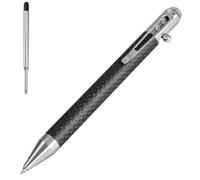 Cool Hand 4.5'' Carbon Fiber Bolt Action Pen with Retractable Stylus Tip for Any Touch Screen, Compact Size, Skelton Out Deep Pocket Clip (5.7''Carbon Fiber Silver)