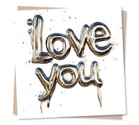 Cool Happy Anniversary or Love You or Support Card for a Loved One - Water, Splash, Funky Design - for a Special Someone, Partner, Friend, Bestie, Husband, Wife