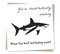 Cool Happy Birthday Card For A Loved One - Shark-Lover - Animals, Sealife - Funny - Amazing - For A Special Someone, Friend, Bestie, Family, Relative, Grandchild, Child
