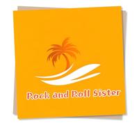 Cool Happy Birthday Card for a Special Sister - Rock and Roll, Surfing, Beach, Palm Trees - for a Loved One, Bestie, Friend, Sibling