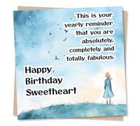 Cool Happy Birthday Sweetheart Card For a Loved one - You Are Totally Fabulous - For a Special Someone, Friend, Bestie, Daughter, Child, Grandchild
