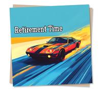 Cool Happy Retirement Card for Car Lover - Driving, New Stage of Life - Fun, Playful - For Parent, Grandparent, Friend, Special Someone, Colleague, Men, Dad, Uncle, Man