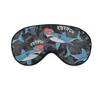 Cool Hat Shark Sleep Mask Tropical Leaves Blindfold for Sleeping Elastic Blackout Eye Mask Cover for Full Night's Sleep Travel and Nap