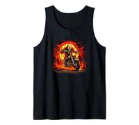 Cool Hell Driver Costume with Burning Motorcycle Tank Top