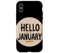 Cool Hello January Stamp Case for iPhone X/XS