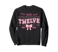 Cool Hello Twelve Est 2013 Pink Coquette Bow 12 Birthday Sweatshirt