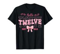 Cool Hello Twelve Est 2013 Pink Coquette Bow 12 Birthday T-Shirt