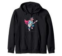 Cool Hero with Cape and Electric Guitar Costume Zip Hoodie