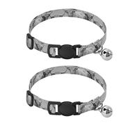 Cool Highland Cattle Grey Kitten Bell Collar 2 Pack Cat Collar Adjustable 10.6 to 17.1 Inches
