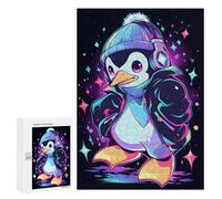 Cool Hip Hop Penguin - Decorative Jigsaw for Grown-Ups, 300 PCS, Holiday-Season Gift, for Mindful Indoor Entertainment