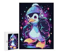 Cool Hip Hop Penguin Decorative Wooden Puzzle, 500 PCS - New Year Puzzle Gift - for A Rewarding Weekend Challenge