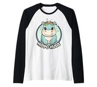 Cool Hippo Hippopotamus Animal Lover Gift for Men Women Kids Raglan Baseball Tee