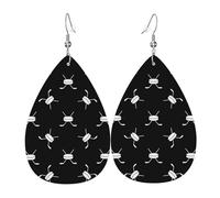 cool hockey Stick puck black white Earrings for Women, Leather Earrings Teardrop for Women Trendy, Tear Drop Earrings Jewelry